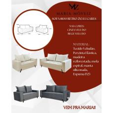 Conjunto Sofá Retro 2 e 3 Lugares 8100