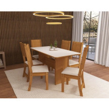 Mesa Evora C/6 Cadeiras Linho 1,50 Mesa Evora C/6 Cadeiras Linho 1,50