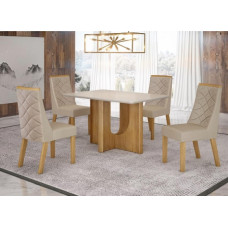 Conjunto Mesa de Jantar Dora 120x80 Valdemoveis