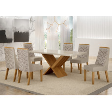 Conjunto Mesa de Jantar Aurora 180x90 Valdemoveis